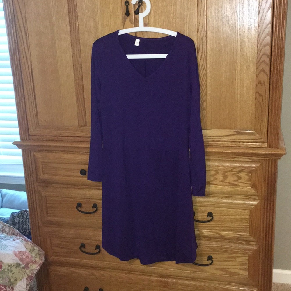 Long Sleeve Purple Dress